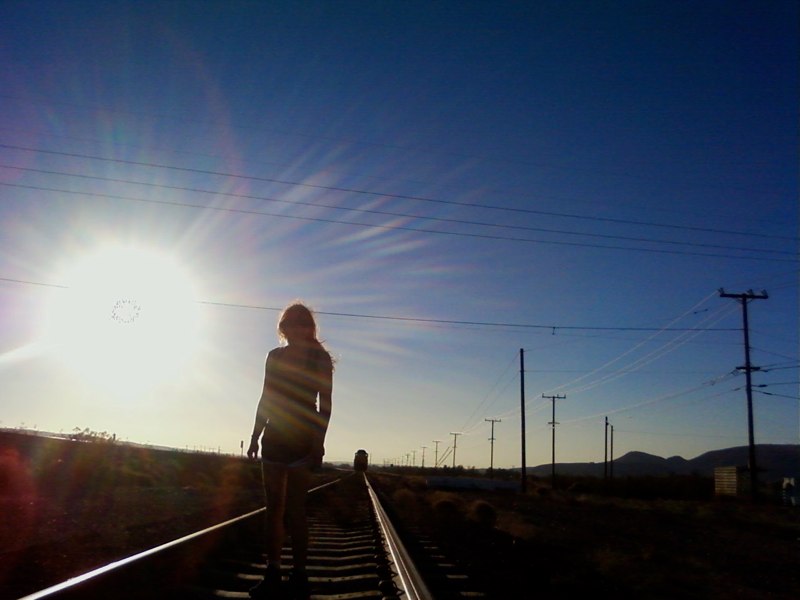 Sun sets over the train tracks... Almost time to film...